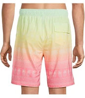 Caribbean Ombre Placed Palms 8#double; Swim Trunks