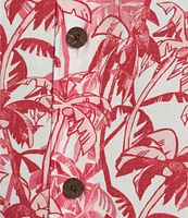Caribbean Palm Print Short Sleeve Woven Shirt