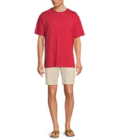 Caribbean Palm Tree Embroidery Short Sleeve T-Shirt
