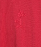 Caribbean Palm Tree Embroidery Short Sleeve T-Shirt