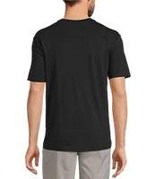 Caribbean Palm Tree Embroidery Short Sleeve T-Shirt