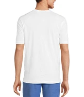 Caribbean Palm Tree Embroidery Short Sleeve T-Shirt