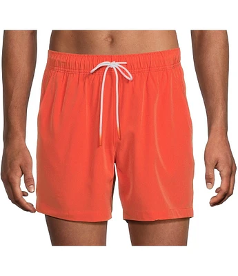 Caribbean Palmsway 6#double; Solid Swim Trunks