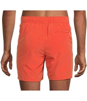Caribbean Palmsway 6#double; Solid Swim Trunks