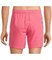 Caribbean Palmsway 6#double; Solid Swim Trunks