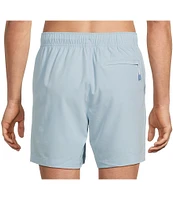 Caribbean Palmsway 6#double; Solid Swim Trunks