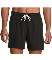 Caribbean Palmsway 6#double; Solid Swim Trunks