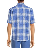 Caribbean Plaid Textured Short Sleeve Woven Shirt