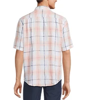 Caribbean Plaid Textured Short Sleeve Woven Shirt