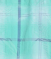 Caribbean Plaid Textured Short Sleeve Woven Shirt