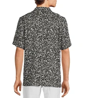 Caribbean Rayon Bird Printed Short Sleeve Woven Camp Shirt