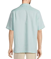 Caribbean Relaxed Fit Scenic Embroidery Short Sleeve Woven Shirt