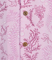 Caribbean Seahorse Print Short Sleeve Woven Camp Shirt