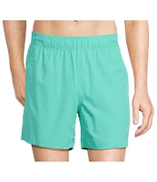 Caribbean Solid 6#double; Inseam Swim Trunks