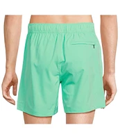 Caribbean Solid 6#double; Inseam Swim Trunks