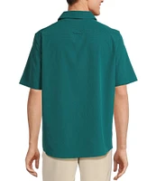 Caribbean Solid Performance Stretch Short Sleeve Woven Shirt