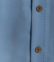 Caribbean Solid Pick Stitch Short Sleeve Woven Camp Shirt