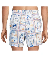 Caribbean Watercolor Collage 6#double; Swim Trunks