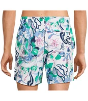 Caribbean Watercolor Ukulele 6#double; Inseam Swim Trunks