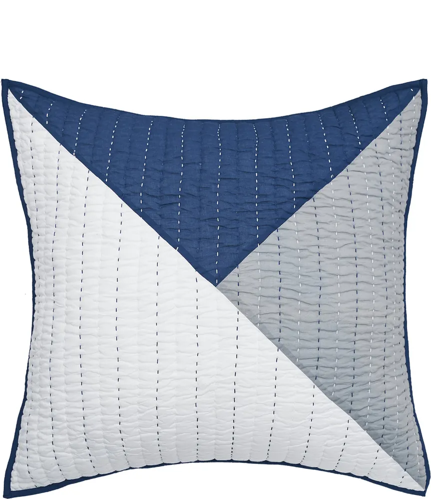 carol & frank Asymmetrical Modern Diamond Pattern Colorblock Euro Sham