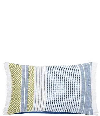 carol & frank Berkley Woven Diamond Pattern Mixed Media Cotton Throw Pillow