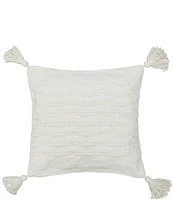 carol & frank Hodges Tassel Woven Cotton Throw Pillow