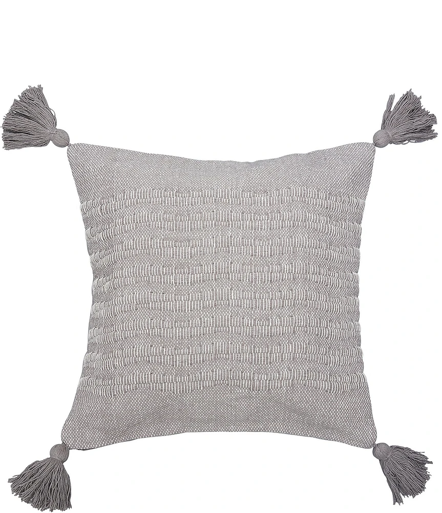 carol & frank Hodges Tassel Woven Cotton Throw Pillow