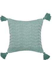 carol & frank Hodges Tassel Woven Cotton Throw Pillow