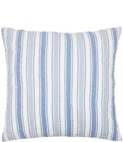 carol & frank Garrett Yarn-Dyed Blue and White Striped Euro Sham