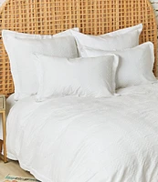 carol & frank Keller Woven Rattan-Inspired Textured Vertical Stripe Duvet Cover