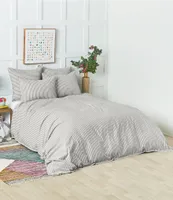 carol & frank Lucas Boulder Yarn-Dyed Striped Cotton Chambray Duvet Cover