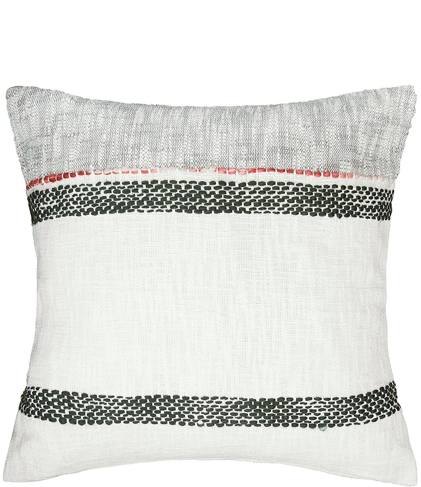 carol & frank Luna Melange Mixed Weave Space-Dye Accent Stripe Decorative Pillow