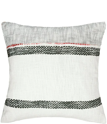 carol & frank Luna Melange Mixed Weave Space-Dye Accent Stripe Decorative Pillow