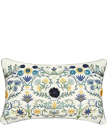 carol & frank Pippa Decorative Boho Floral Embroidered Pillow