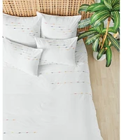 carol & frank Raina Embroidered Ombre Dyed Slub Yarn Duvet Cover