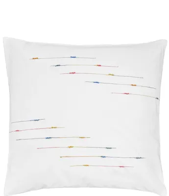 carol & frank Raina Ombre-Dyed Rainbow Slub Yarn Embroidered Euro Sham