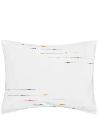 carol & frank Raina Ombre-Dyed Rainbow Slub Yarn Embroidered Throw Pillow
