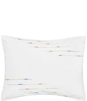 carol & frank Raina Ombre-Dyed Rainbow Slub Yarn Embroidered Throw Pillow