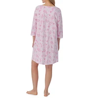 Carole Hochman 3/4 Sleeve Scoop Neck Cotton Jersey Paisley Nightgown