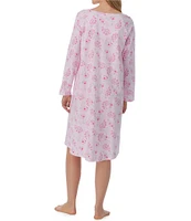 Carole Hochman Long Sleeve Scoop Neck Cotton Jersey Paisley Nightgown