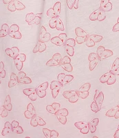 Carole Hochman Plus Size Butterfly Print Short Sleeve V-Neck Jersey Knit Cotton Capri Pajama Set