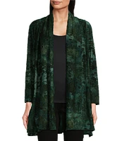 Carolee Knit Tie-Dye Open 3/4 Sleeve Cardigan