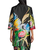 Caroline Rose Brilliant Bouquet Print Mikado Long Statement Jacket