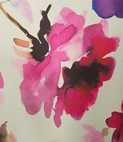 Caroline Rose Brilliant Floral Bouquet Print Satin Coordinating Wide-Leg Pull-On Pants