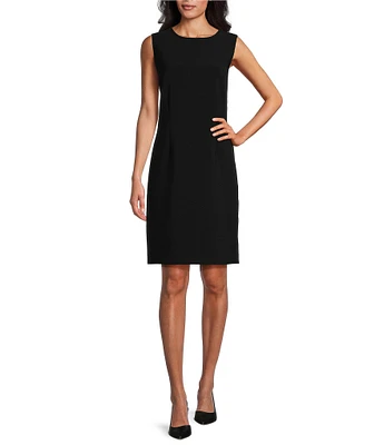 Caroline Rose Double Crepe Scoop Neck Sleeveless Sheath Dress