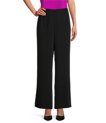 Caroline Rose Matte Crepe Flat Front Elastic Waist Wide Leg Coordinating Pants