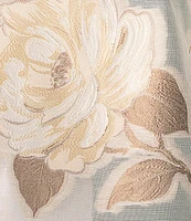 Caroline Rose Natural Beauty Floral Jacquard Fold-Back Stand Collar Bracelet Sleeve Open-Front Jacket