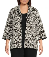 Caroline Rose Plus Graphic Shimmer Jacquard Easy A-Line Jacket