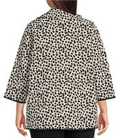 Caroline Rose Plus Graphic Shimmer Jacquard Easy A-Line Jacket