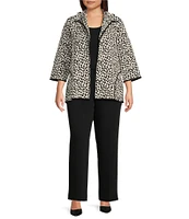 Caroline Rose Plus Graphic Shimmer Jacquard Easy A-Line Jacket